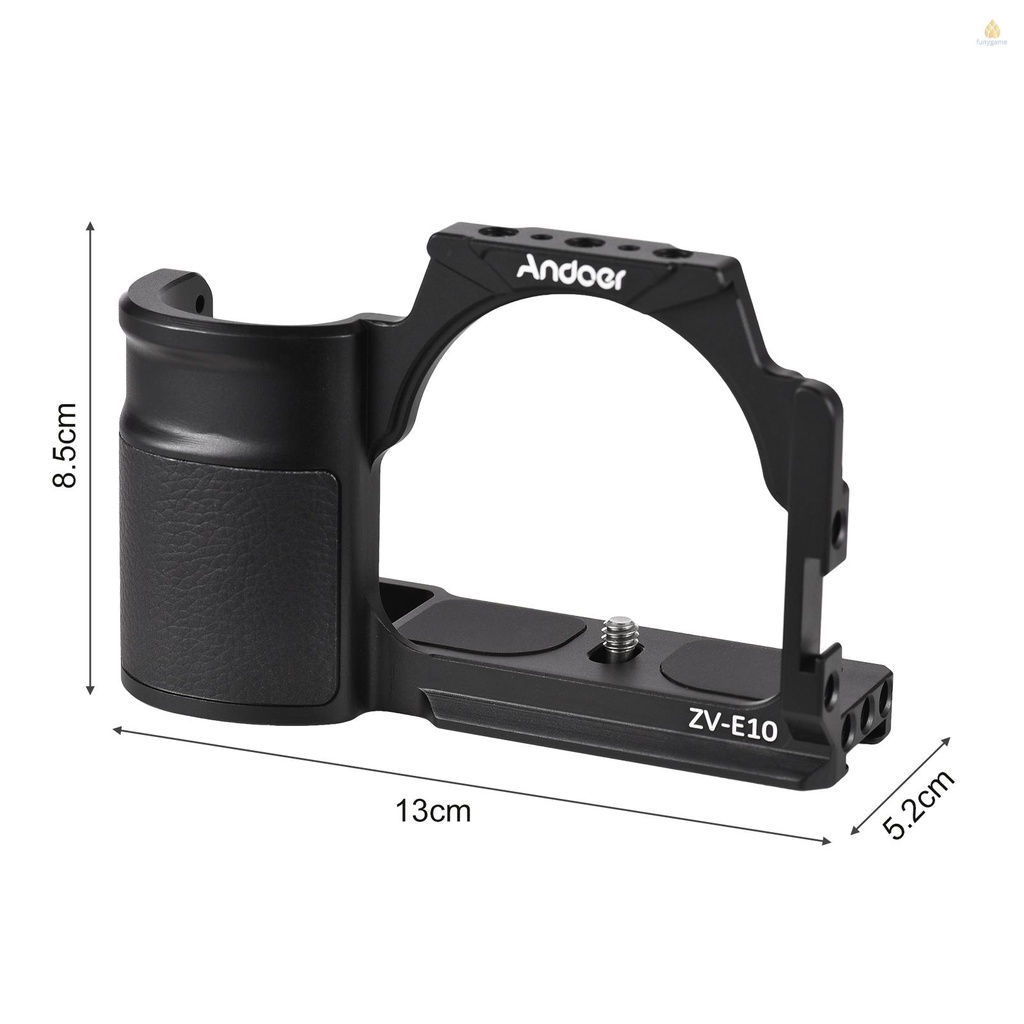 Khung Máy Ảnh Andoer Bằng Hợp Kim Nhôm Có Ren Lạnh 1 / 4 Inch Thay Thế Chuyên Dụng Cho ZV-E10 Vlog