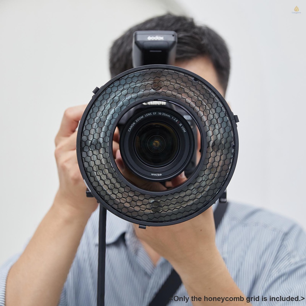 (fygavn) Godox R200-HC30 30° Phụ Kiện Kim Loại Hình Tổ Ong Gắn Đèn Flash Máy Ảnh Godox R200