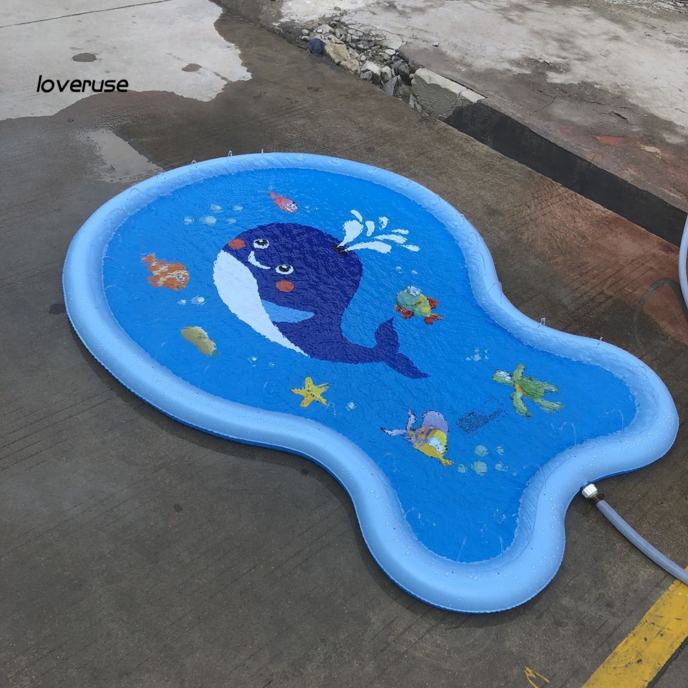 Thảm Bơm Hơi Hình Cá Voi Hoạt Hình Vui Nhộn Cho Bé Chơi Ngoài Trời