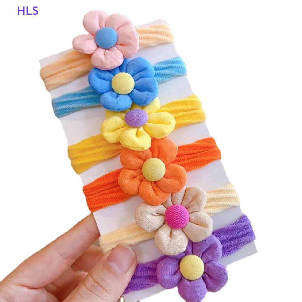 Set 6 Dây Cột Tóc Cao Su Co Giãn Đính Hoa Ngọt Ngào Dễ Thương Cho Bé Gái