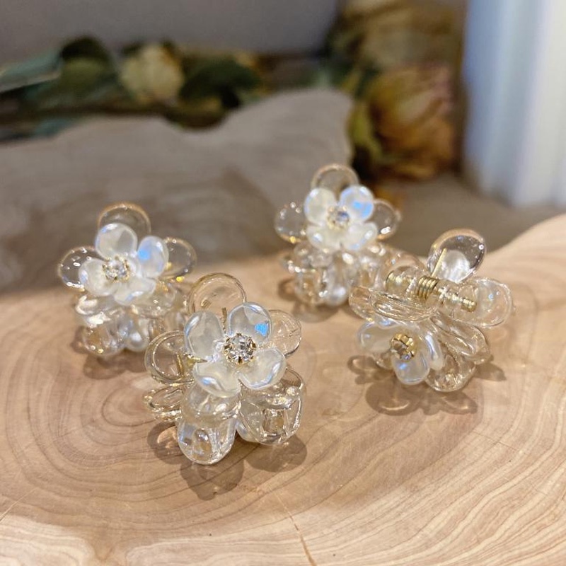 1 Kẹp Tóc Hình Hoa Trong Suốt Chống Trượt Thời Trang Dành Cho Nữ