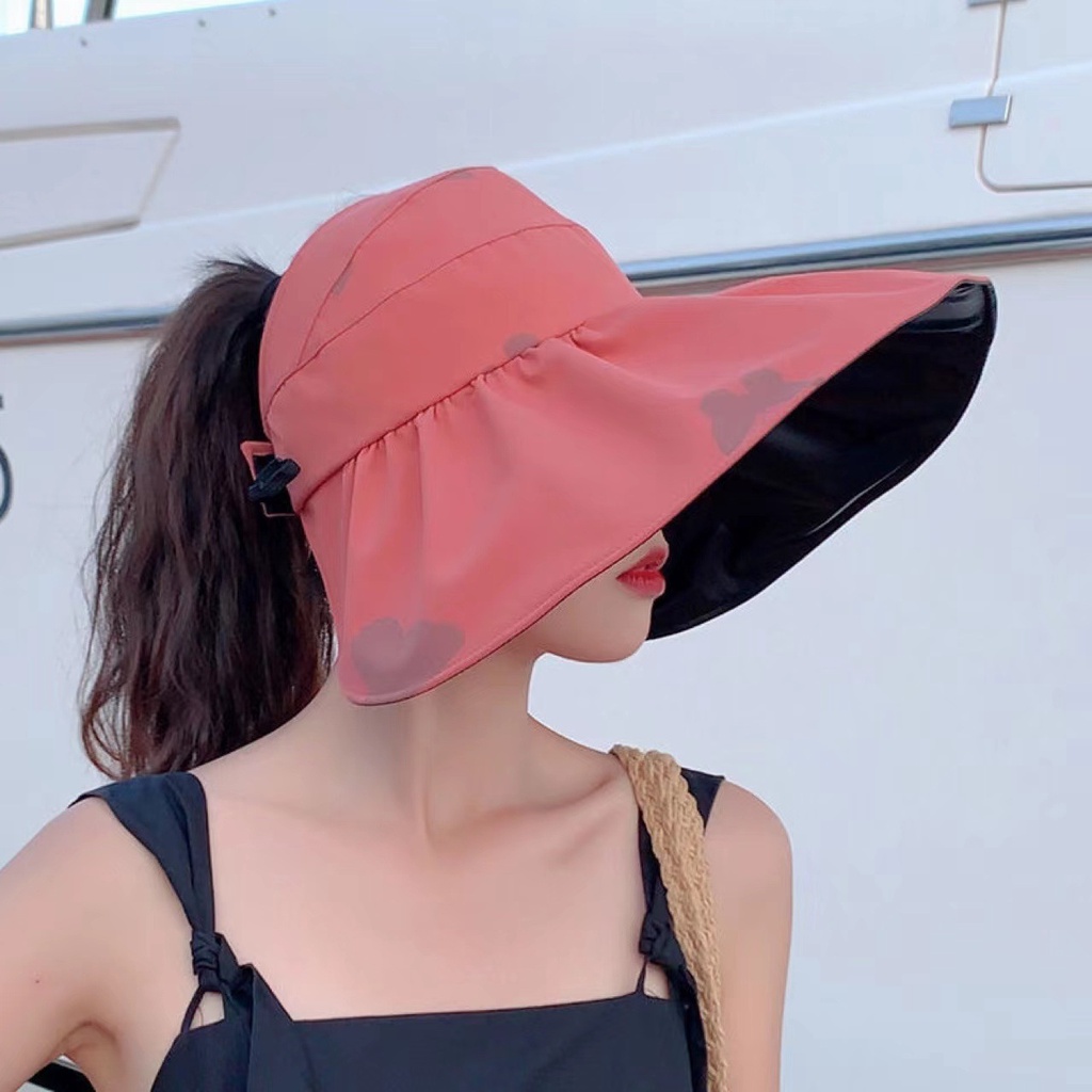 Nón Rộng Vành Che Nắng Hở Chóp Thời Trang Mùa Hè Hàn Quốc Cho Nữ