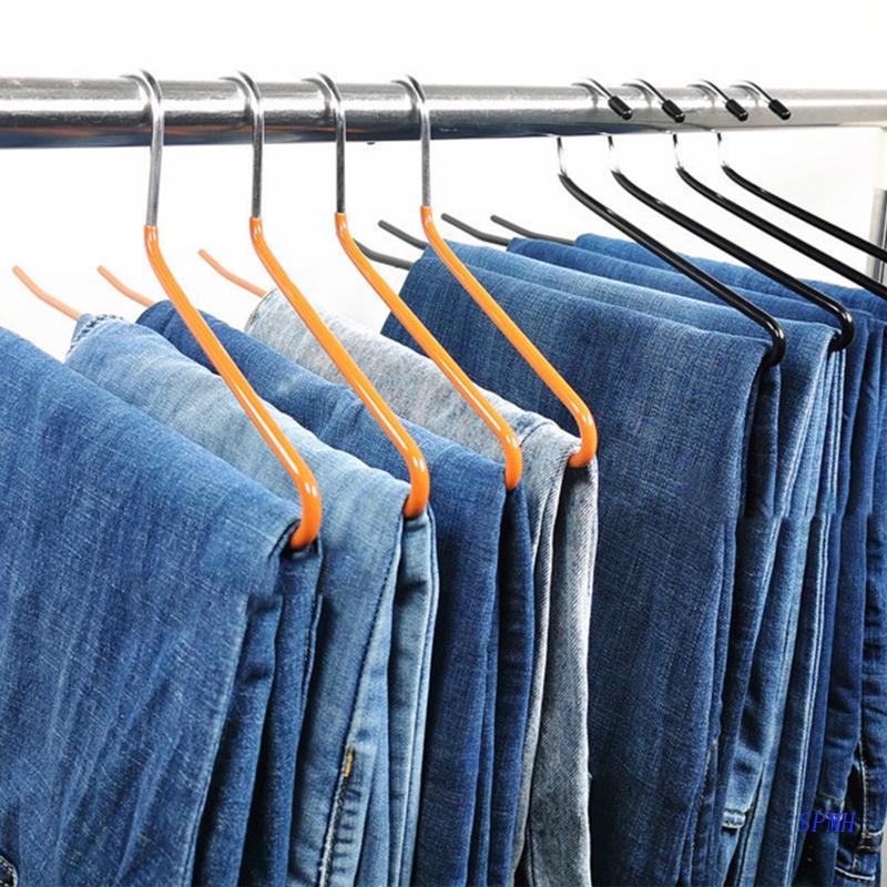 Set 12 Móc Treo Quần Áo Hình Chữ S Bằng Cao Su Chống Trượt Siêu Bền