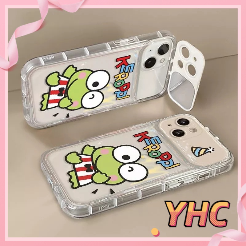 Ốp lưng phone Camera Ếch hoạt hình lật nắp gương trang điểm áp dụng Cho Iphone 6 / 6S / 6splus / se / 7 / 7plus / 8 / 8plus / X / xs / xsmax / 11 / 12 / 13 / 14 / Plus / pro/pro max-8007