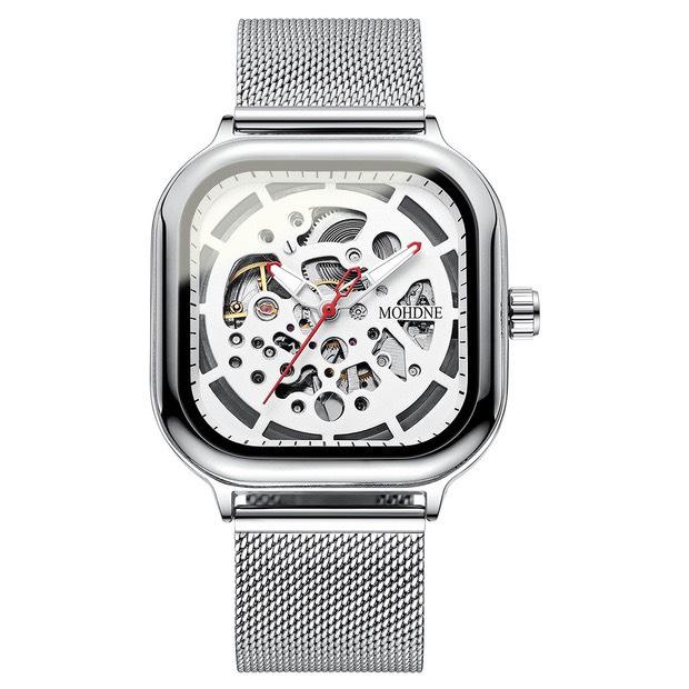 Đồng Hồ Cơ Nam MOHNE MO1 Mặt Vuông Siêu Chất Dây Da Cực Đẹp