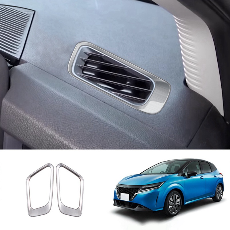 1 Cặp Viền Bọc Lỗ Thông Gió Xe Hơi Màu Bạc Cho Nissan E13 FE13 (2WD) E-POWER 2021-2023