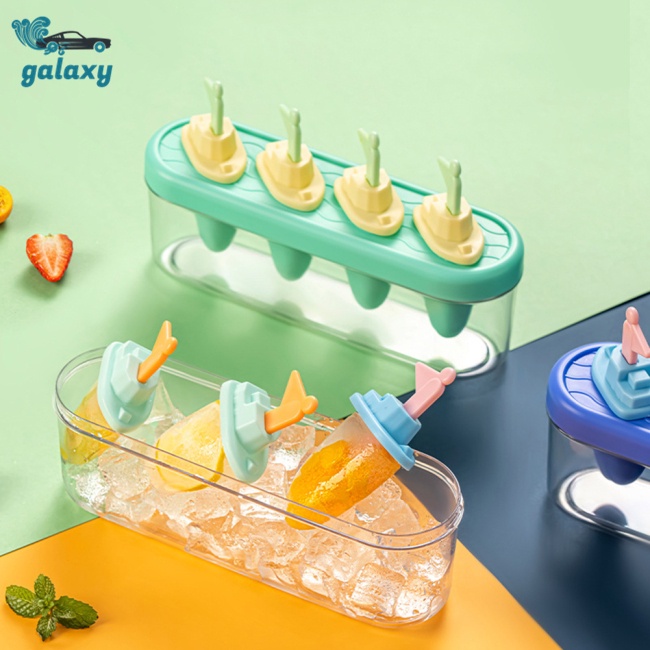 Khuôn Làm Kem Que galaxy Tại Nhà Dễ Tháo Lắp Kèm 4 Que Kem Có Thể Tái Sử Dụng