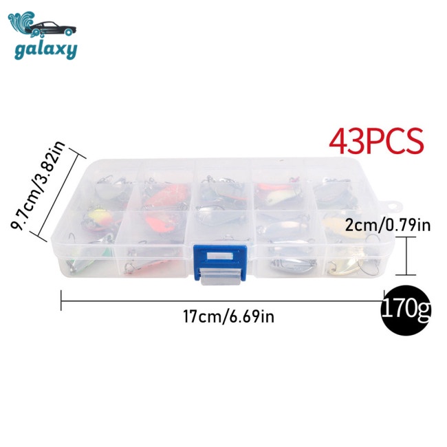 Bộ 43 Mồi Câu Cá Kèm Móc Bằng Thép Carbon Phù Hợp Cho Nước Biển