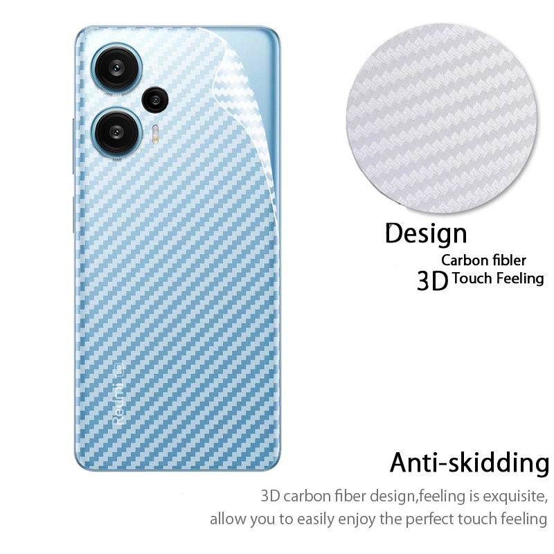 Phim Dán Lưng Họa Tiết Sợi Carbon Chống Trầy Cho Redmi Note 12 Turbo Note12 5G 2023 Xiaomi