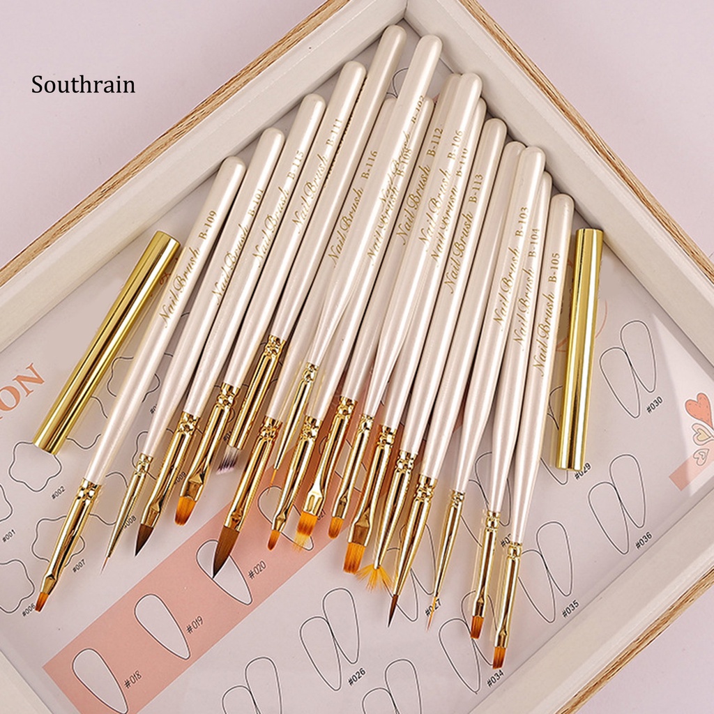 Cọ Vẽ Móng Nghệ Thuật Bằng Sợi Nylon Mềm Không Phai Màu Kèm Nắp Đậy Tiện Dụng DIY