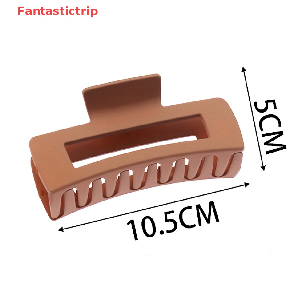 Kẹp Tóc Càng Cua Lớn Bằng Nhựa Màu Trơn Thanh Lịch Cho Nữ