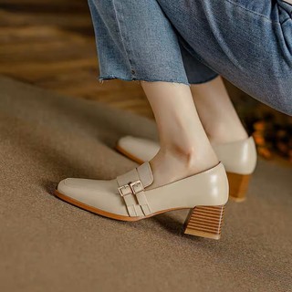 Size Station - Giày Loafer da 2 đai basic 5cm 500007