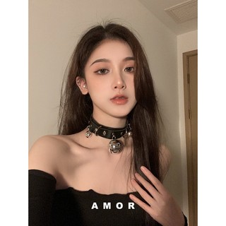 Chuông da cổ choker cổ nữ Dây đeo cổ nam