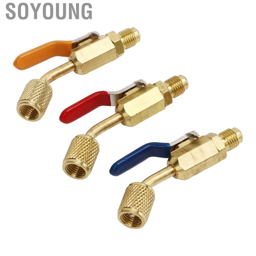 Soyoung Refrigerant Ball Valve  Air Conditioning Refrigerant Ball Valve 6PCS Easy Connection  for R410A R134A Refrigeration Charging Hoses