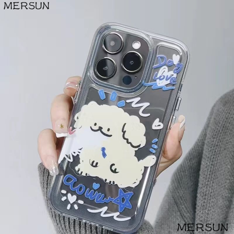 ✅Ốp Điện Thoại Trong Suốt Họa Tiết Graffiti / Cún Con Dễ Thương Cho Iphone 13iPhone14 xs12xsmax / 11 IJ1M Xr