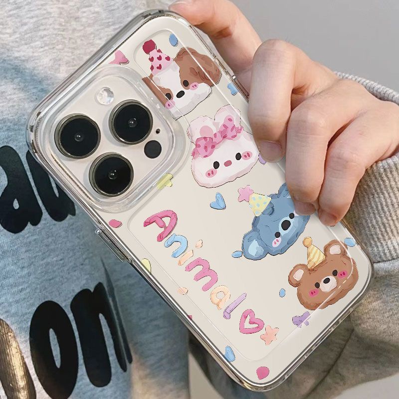 ✅Ốp Điện Thoại Mềm Trong Suốt Hình Động Vật Nhỏ Dễ Thương Cho iPhone 8Plus 1112 xr 14Promax xs13 / 7K3X