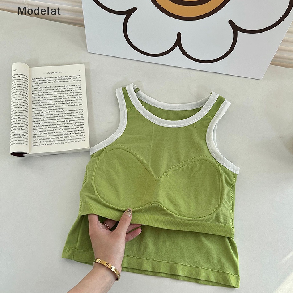 Áo Dây Sát Nách Cổ Tròn In Chữ Màu Sắc Tương Phản Thời Trang Mùa Hè Cho Nữ