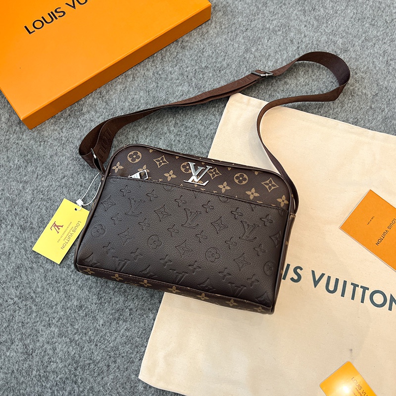 Túi đeo Chéo Nam LV đeo Vai Công Suất Lớn Hộp Thời Trang Nam Hình Chữ Nhật Da Pu Cao Cấp