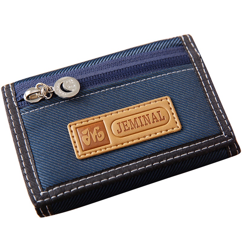 Ví Canvas Ngắn Gập Đôi Có Khóa Kéo Thời Trang Cho Nam