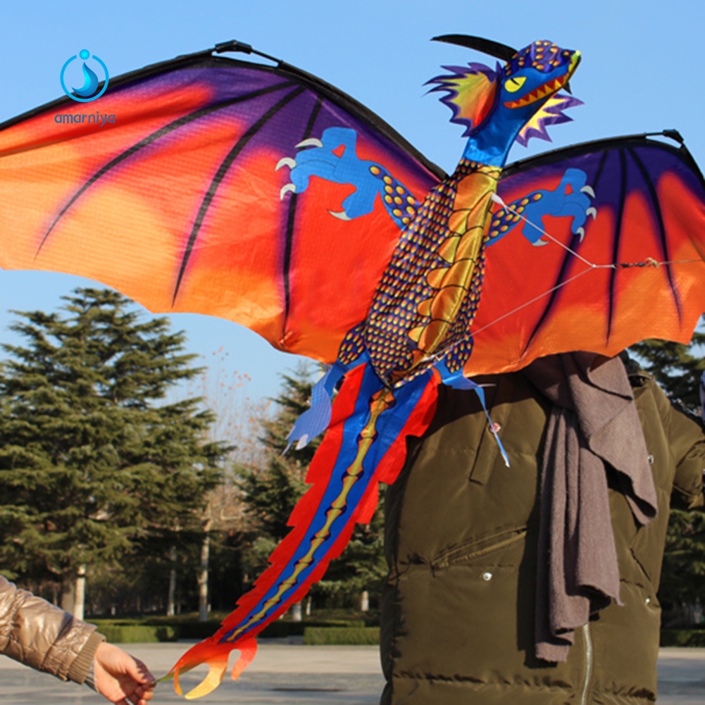 Diều Hình Rồng 3D Nhiều Màu Sắc Kèm Dây Đuôi Dài 100m