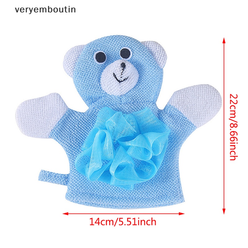 Găng Tay cotton Rửa Mặt Khi Tắm Cho Trẻ Em Hình Động Vật Vui Nhộn n