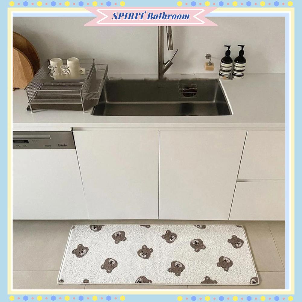 SPIRIT Bathroom Thảm Cửa Phòng Tắm PVC Thân Thiện Với Môi Trường Hình Vuông Chống Trượt Mềm Mại Sàn Nhà Bếp Cho Gia Đình