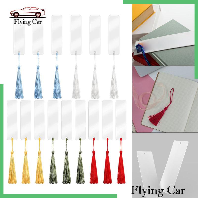 Set 2 / 15 Thẻ Đánh Dấu Trang Sách Bằng Acrylic Trơn DIY