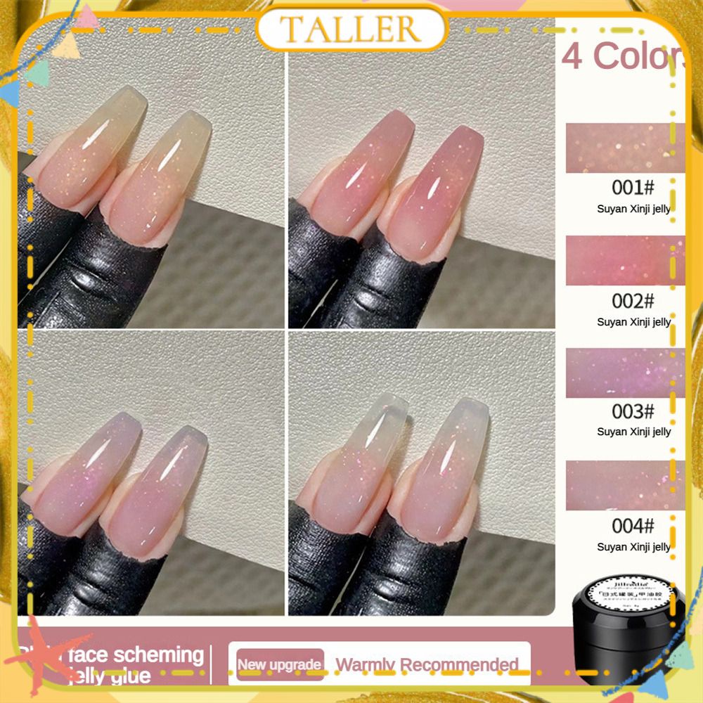 ✧Ready Stcok Charzieg 4 Màu/1 Bộ Keo Sơn Móng Tay Đóng Hộp Thạch Đá Trong Suốt Gel Quang Trị Liệu Bằng Tia Uv Mùa Xuân Hè Làm Móng Nghệ Thuật Cho Cửa Hàng Làm Móng Cao Hơn