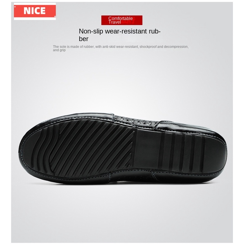 Giày Lười Chất Liệu Da Thật Thoáng Khí size Lớn 38-47 Cho Nam