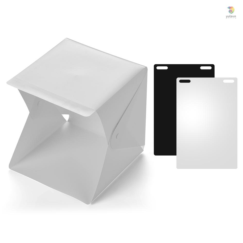 Hộp Đèn LED yula 6000K Mini Có Thể Gập Lại Kèm Nền Trắng Đen Hỗ Trợ Chụp Ảnh Cho Studio