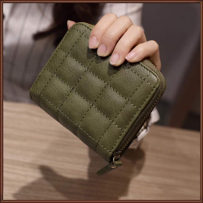 Jaz Ví Cầm Tay Mini Màu Trơn Có Khóa Kéo Cho Nữ