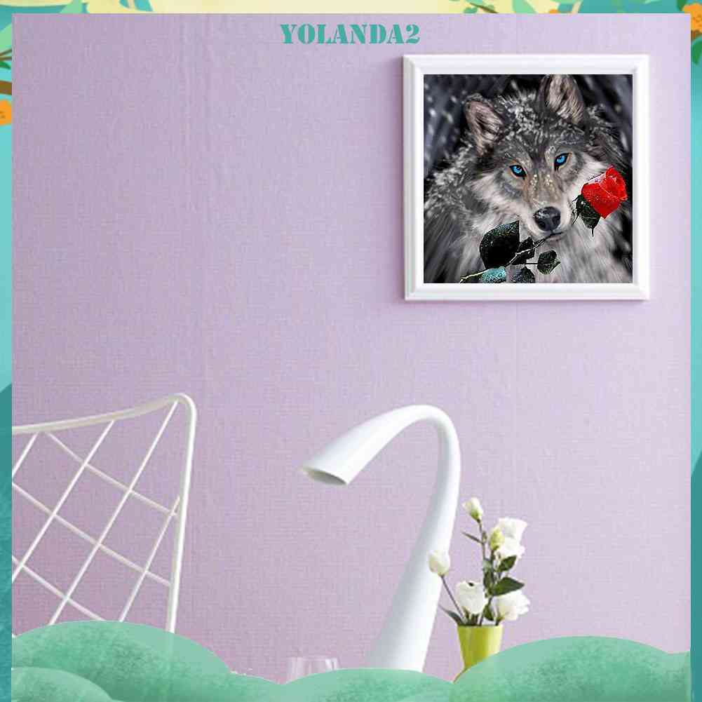 Tranh Đính Đá Kim Cương Toàn Bộ 5D DIY Hình Vẽ Hoa Hồng