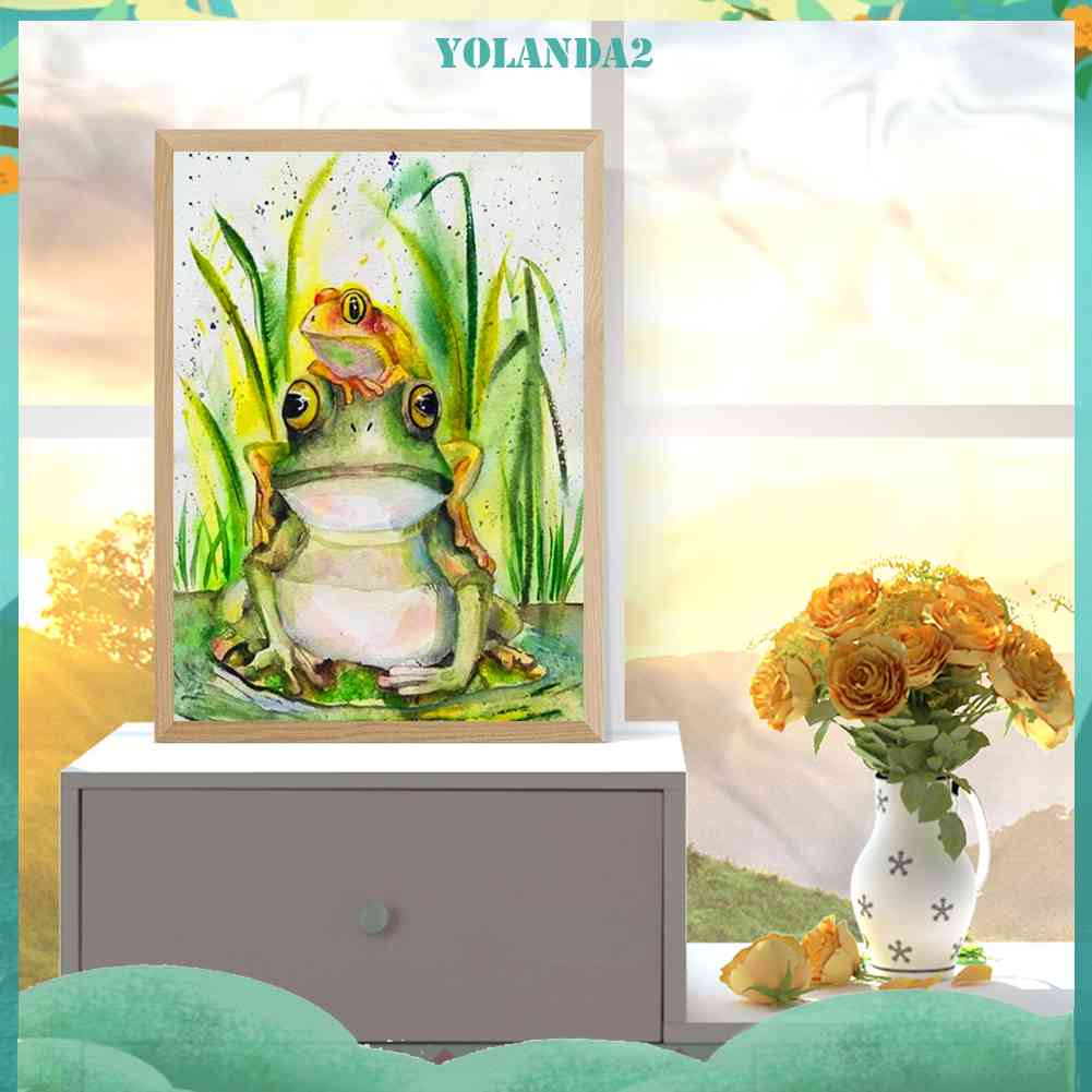 Bộ Tranh Đính Đá 5D Họa Tiết Chú Ếch Độc Đáo DIY Dùng Trang Trí Nhà Cửa