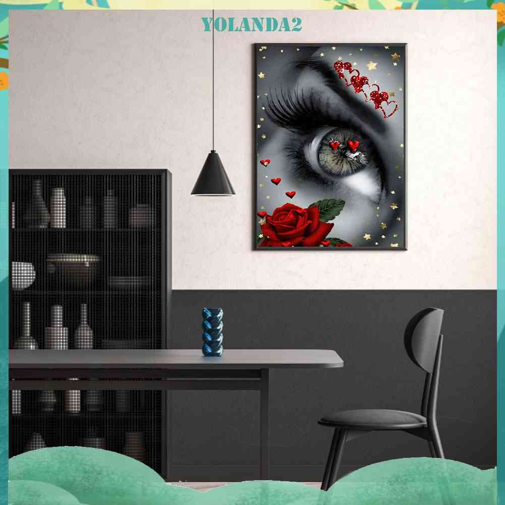 Bộ Tranh Đính Đá 5D Toàn Diện Họa Tiết Đôi Mắt Độc Đáo DIY Dùng Trang Trí