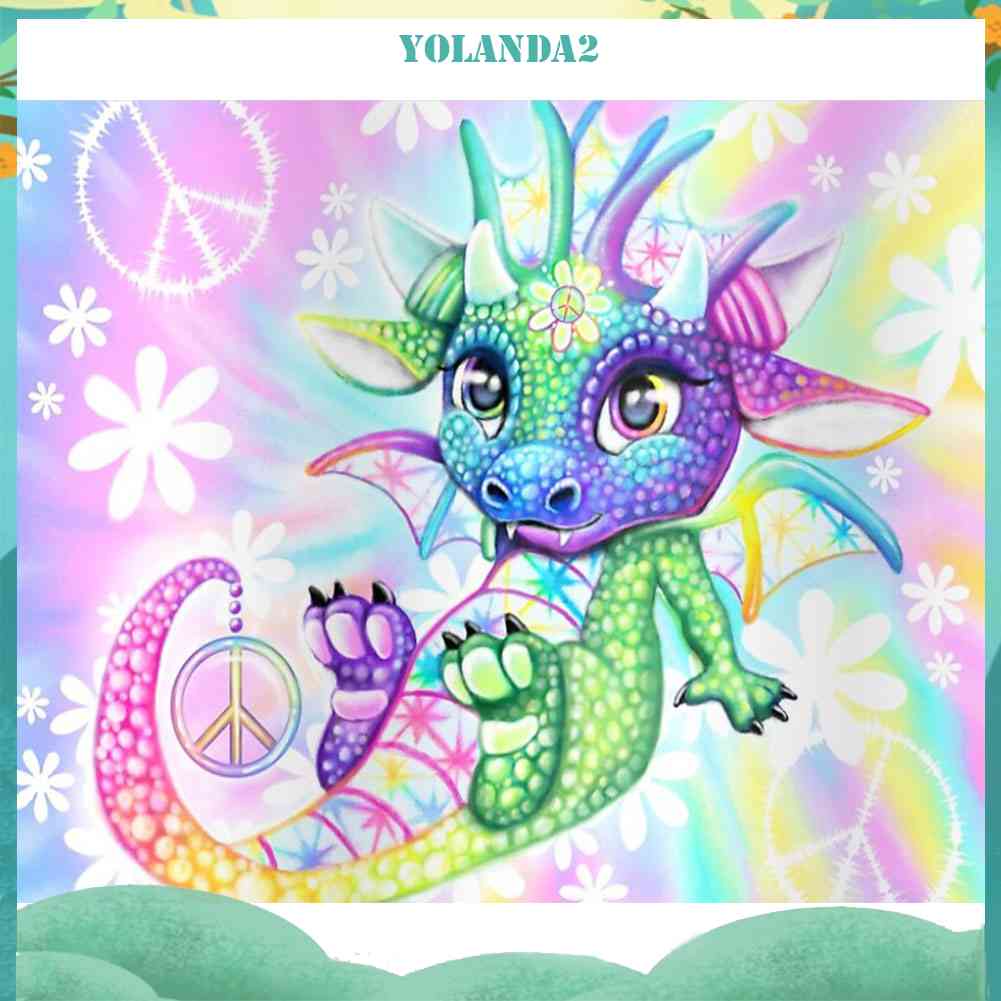 Bộ Tranh Đính Đá Tự Làm 45x35cm 24 Màu Hình Rồng Độc Đáo