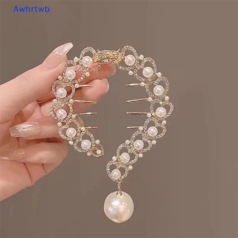 Kẹp Tóc Nơ Đính Ngọc Trai Thời Trang Cho Nữ Mới