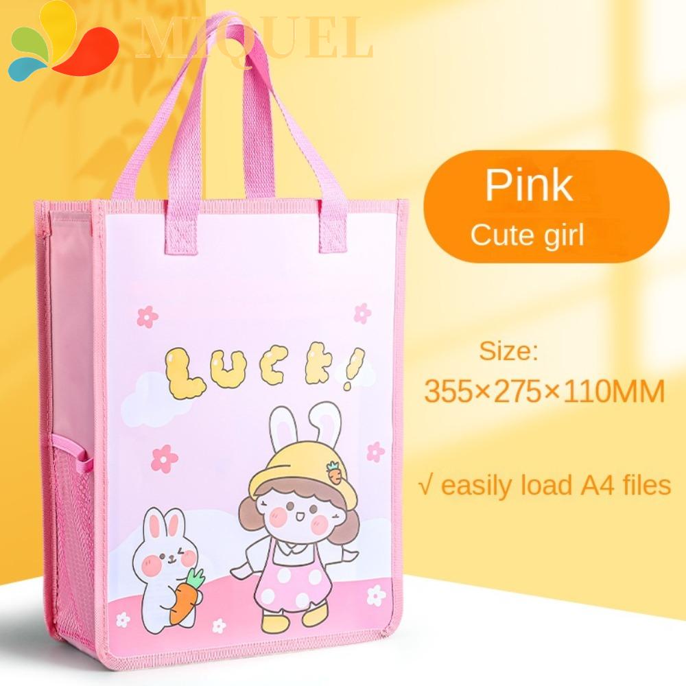 Balo Đựng Sổ Tay Khổ A4 Chống Thấm Nước Nhiều Ngăn Họa Tiết Hoạt Hình Cho Bé