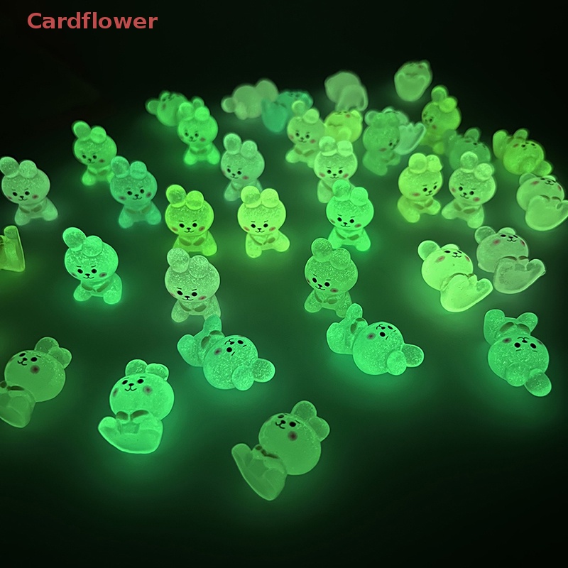 Bộ 2 Tượng Thỏ Mini Bằng Nhựa Phát Quang Trang Trí Sân Vườn Mới