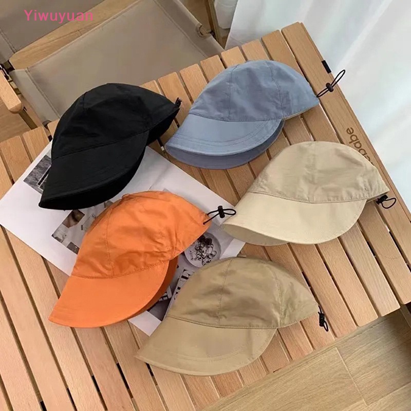 < Yiwuyuan > Mũ Ngư Dân Vành Rộng Chống Nắng Mùa Hè Nhanh Khô Có Dây Rút Điều Chỉnh Được Nhỏ Gọn Mới