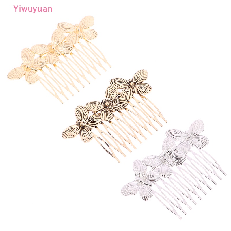 Kẹp Tóc Kim Loại Hình Bướm Vintage Thanh Lịch Cho Nữ