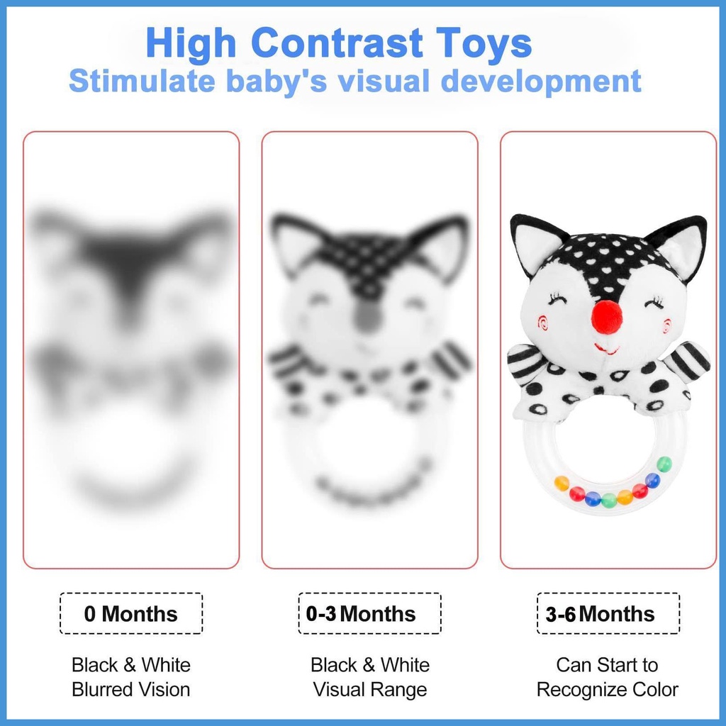 Set 2 Lục Lạc Đồ Chơi Mềm Mại Có Vòng Nhẫn Có Thể Giặt Sạch Dành Cho Trẻ Em