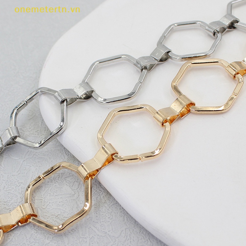 Thắt Lưng Hình Lục Giác Bằng Kim Loại Màu Vàng / Bạc Phong Cách Cổ Điển Cho Nữ