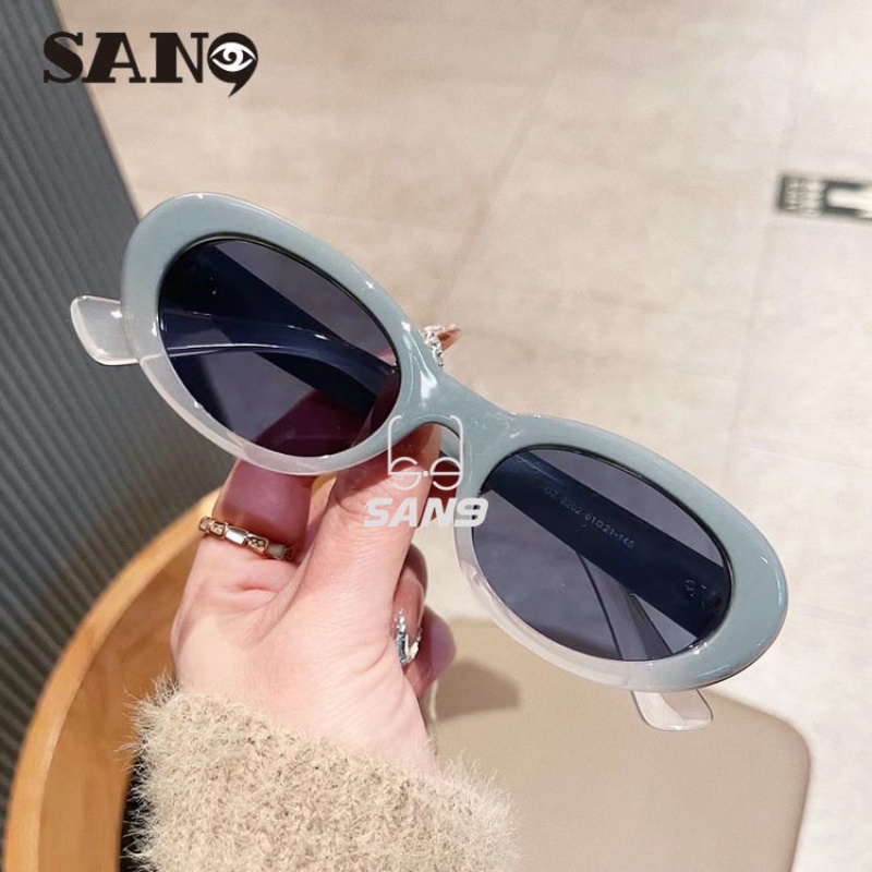 Kính Mát Hình Oval Phong Cách Retro Mẫu Mới 2023 Dành Cho Nữ (San9)