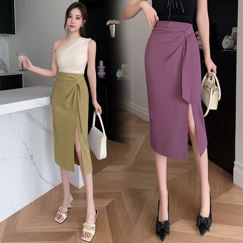 Chân Váy Xẻ Tà Lưng Cao Thời Trang Mùa Hè Hàng Mới Chất Lượng Cao Dành Cho Nữ