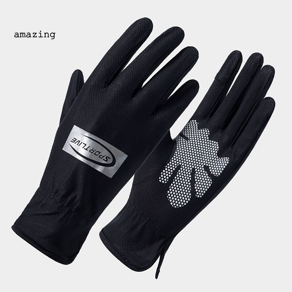 1 Đôi Găng Tay Lái Xe Bằng Lụa Lạnh Mỏng Chống Mài Mòn