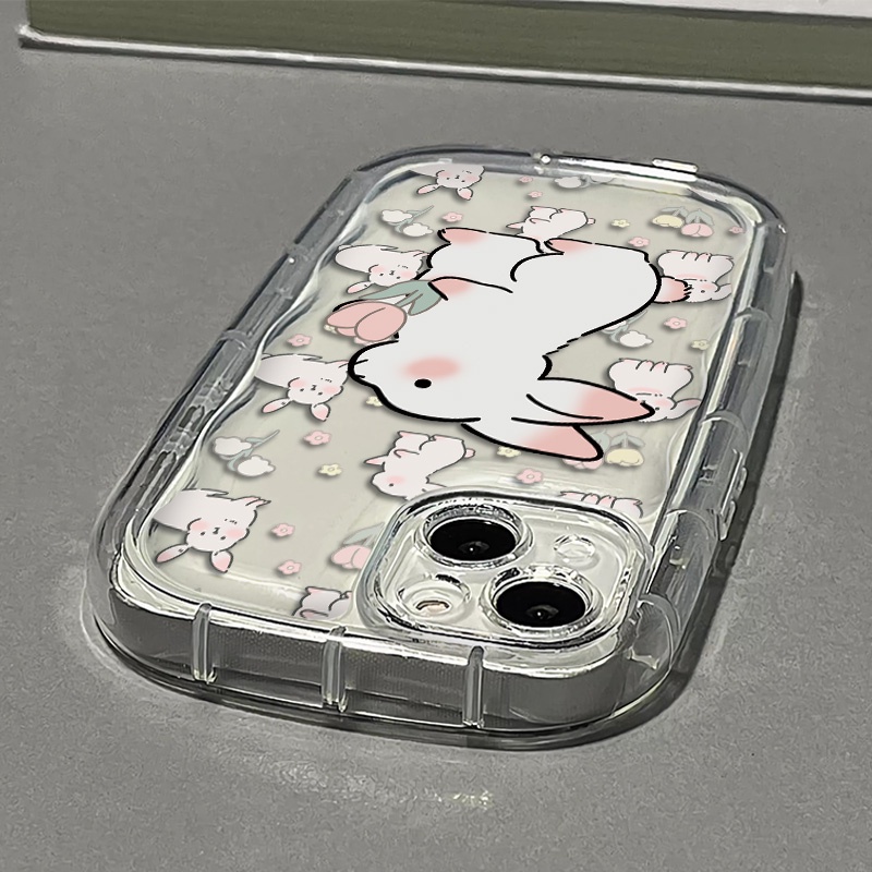 Ốp Điện Thoại TPU Silicone Mềm Trong Suốt Chống Sốc In Hình Thỏ Dễ Thương Cho IPhone 14 13 12 11 Pro XS Max X XR 7 + 8 Plus