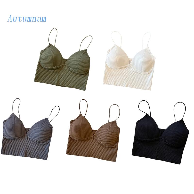 Áo Lót Dệt Kim Hai Dây Với Đệm Nâng Ngực Phong Cách Vintage Cho Nữ