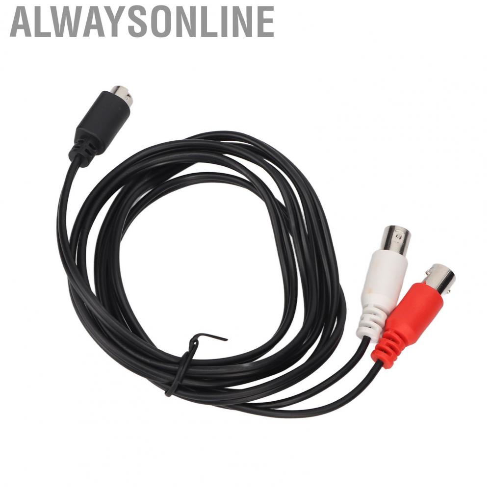 Alwaysonline MINI DIN 4 Pin to 2 BNC Cable Flexible 4PIN Male 2BNC Female Y Splitter Video Adapter 4.9ft cable audio