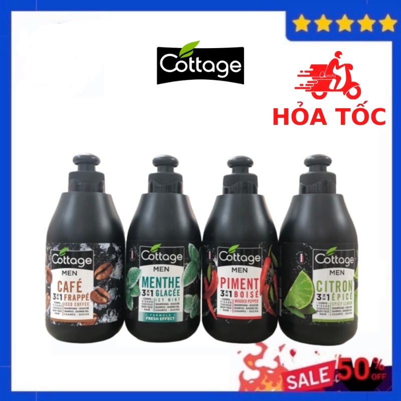 SỮA TẮM GỘI CHO NAM COTTAGE MEN SHAMPOO-SHOWER GEL 3 IN 1 250ML
