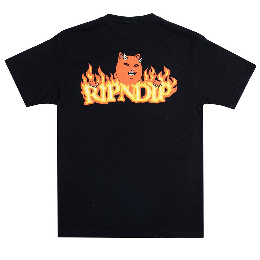 Ripndip Áo Thun Ngắn Tay In Hình Mèo Thời Trang Mùa Hè Cá Tính